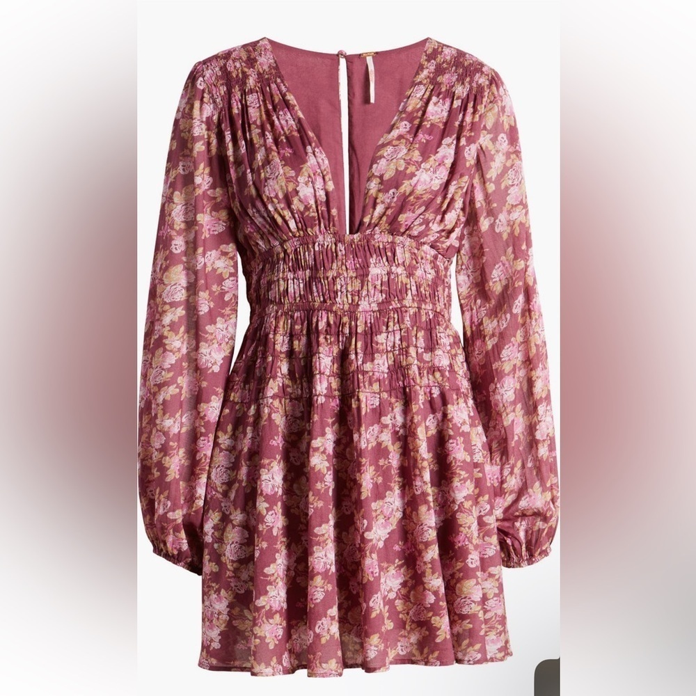 NWOT Free People Keep You Long Sleeve Cotton Mini Dress - Picture 4 of 7
